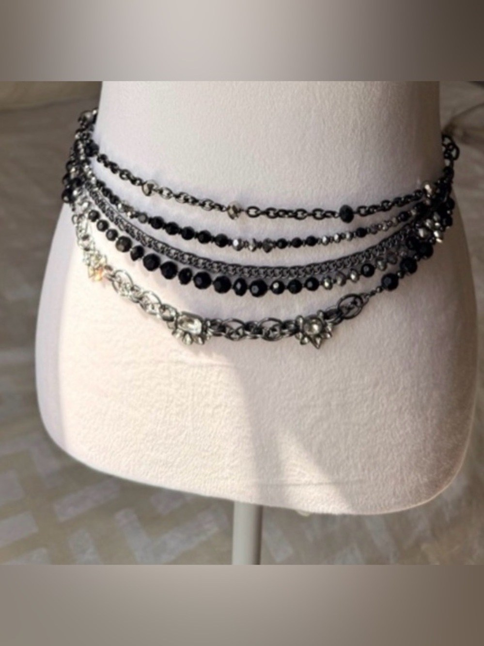 WHBM Black Chain Belt - Picture 7 of 7